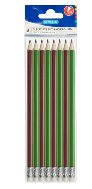 Stylex Bleistift mit Radierer HB - 8 STK