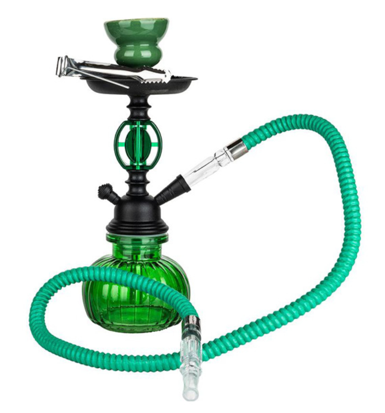Shisha "Noble Green" grün, 25 cm, 1 Schlauch