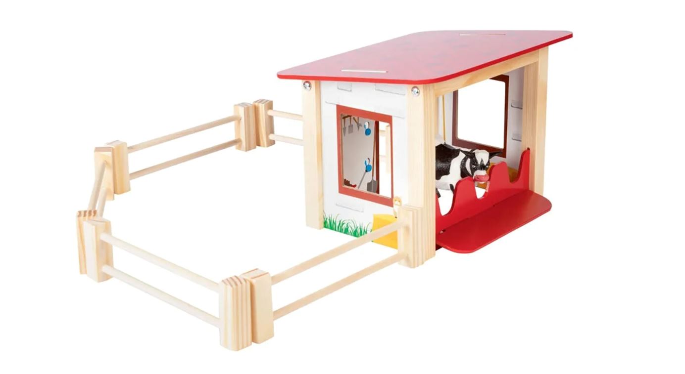 Playtive Spieltiere Set, Kuhstall, aus Holz, Kinderspielzeug Kinderspielzeug Playtive
