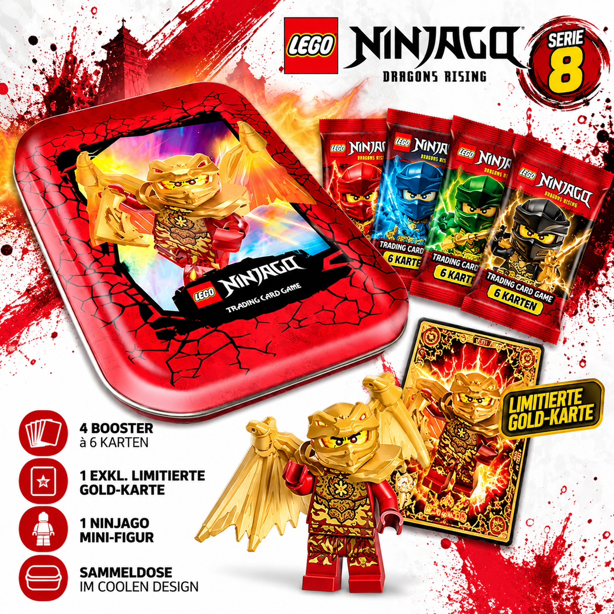 LEGO NINJAGO Trading Card Game – Rote Mini-Tin Sammeldose