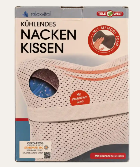 RELAXVITAL Nackenkissen mit Kühlgel & Memory Foam