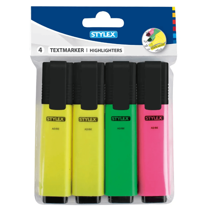 STYLEX Textmarker 4er Set