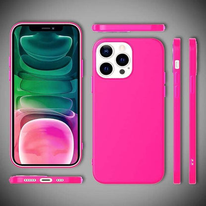 NALIA Bunte Neon Silikonhülle kompatibel mit iPhone 13 Pro Hülle, Intensive Farbe rutschfest Samtig Weich Gummiert, Stoßfest Dünn Soft Case Handyhülle Silikon Schutzhülle Gel Cover Etui, Farbe:Pink - Retouren-Rebell